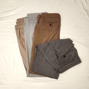 1 Pair Khaki Colored Express Men's Slim Chino's Pants
